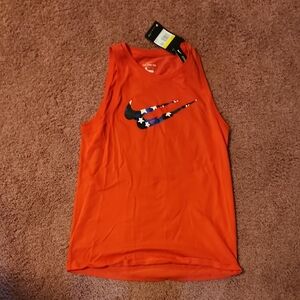 Nike Orange Tank Top with Starry Logo